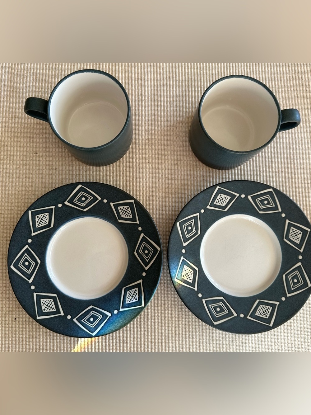 Vintage Pottery Barn Bongo Blue Mug & Saucer Set – Made in Japan